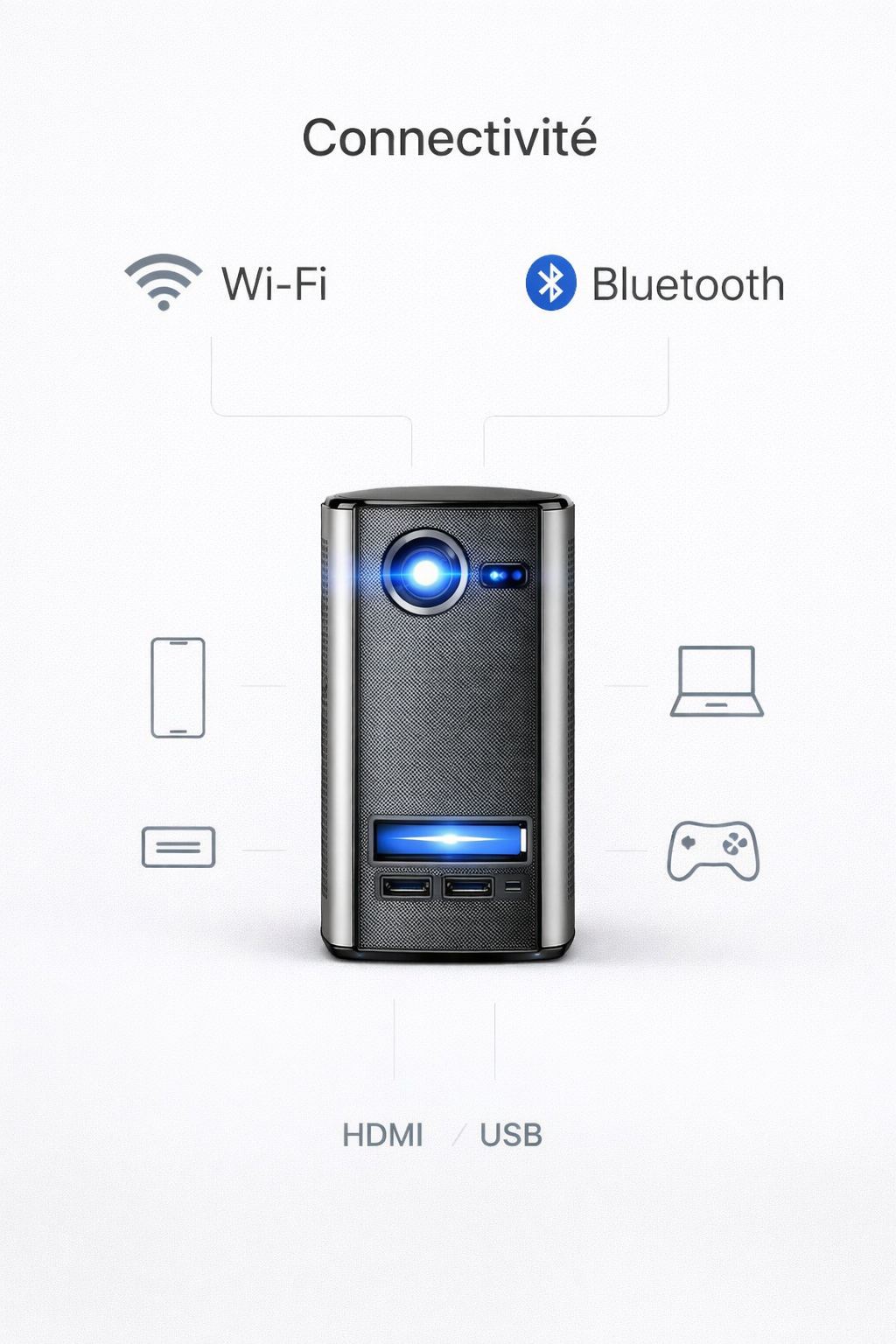 Mini rétro-projecteur portable HD-ND Project